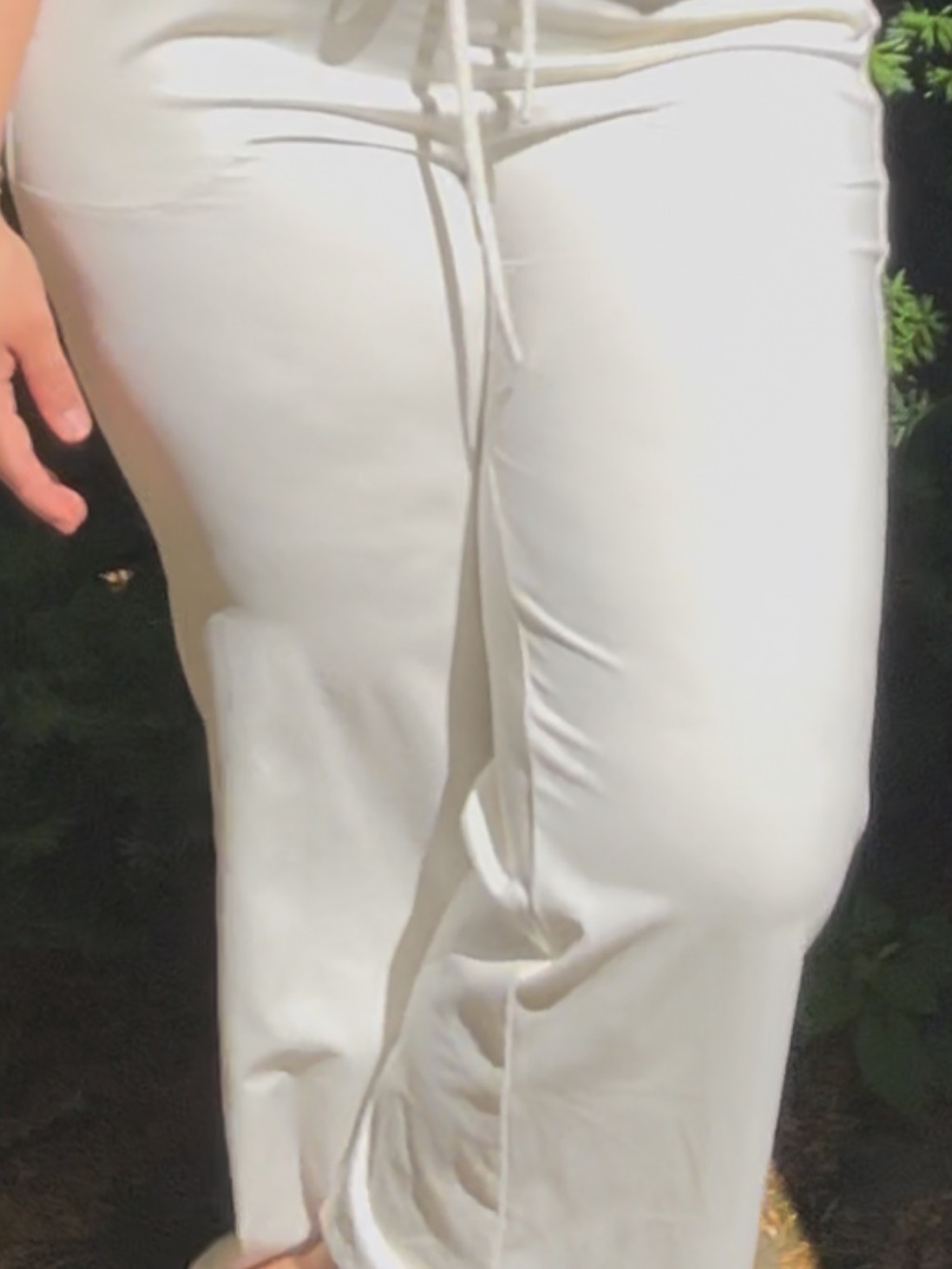 Rachel Zoe Cream Wide-Leg Drawstring Pants